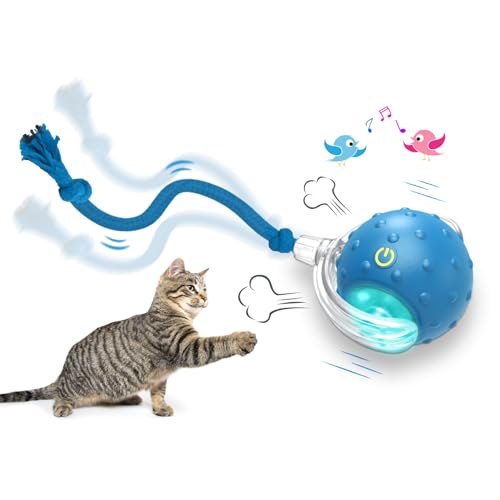 Giociv Interactive Cat Toys Ball for Indoor Cats Fast Rolling on Carpet, Chirping & Motion Activate Cat Toys ( - view 2