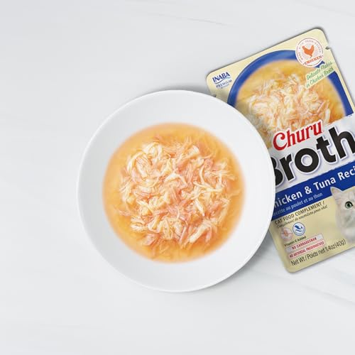 INABA Churu Broth for Cats, Side Dish Pouch, 1.4 Ounces per Pouch, 12 Pouches, Chicken & Seafood Variety - view 3