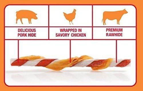 Good 'N' Fun Triple Flavor Twist Rawhide Treats For Dogs, 70 count - view 4