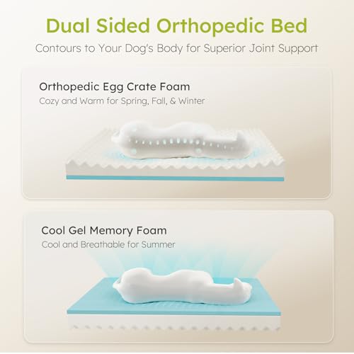 Extra Large Dog Bed, Orthopedic Dog Bed with Cooling Gel Memory Foam, Waterproof XL Pet Bed with Removable Was - view 3