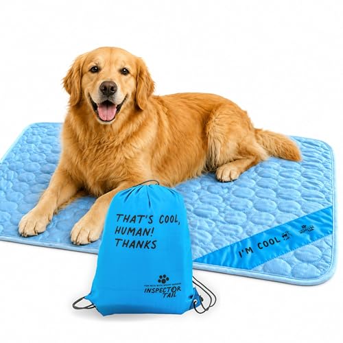 INSPECTOR TAIL Dog Cooling Mat, Indoor & Outdoor, Large Self Cooling Pad | No Freeze Needed, Breathable, Washa - view 2