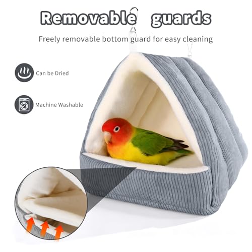 Medium Winter Warm Bird House and Bird Bed for Cage with Soft Plush Hanging Hammock & Hut Tent, Hideaway Sleep - view 5
