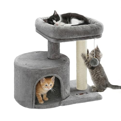 Feandrea Cat Tree, Small Cat Tower with Sisal Scratching Post, Plush Condo with Padded Perch, for Small Spaces - view 2