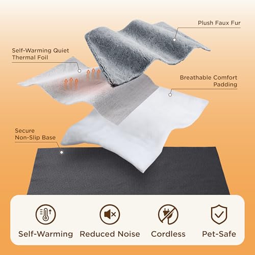Bedsure Self Warming Cat Bed, Extra Warm Self Heating Mat for Cats & Dogs Non Electric, Anti-Slip Small Therma - view 3