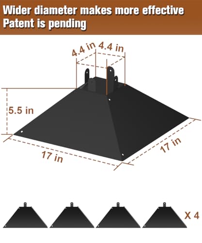 Queension Metal Squirrel Baffle for 4x4 Post, 17 Inch Squirrel Proof Baffles for Bird Feeder Poles, Outdoor Gu - view 8