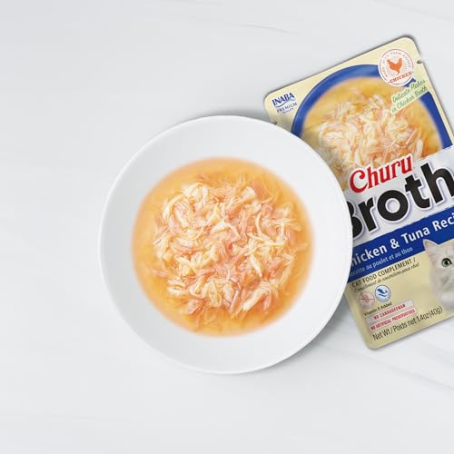 INABA Churu Broth for Cats, Side Dish Pouch, 1.4 Ounces per Pouch, 12 Pouches, Chicken & Seafood Variety - view 5