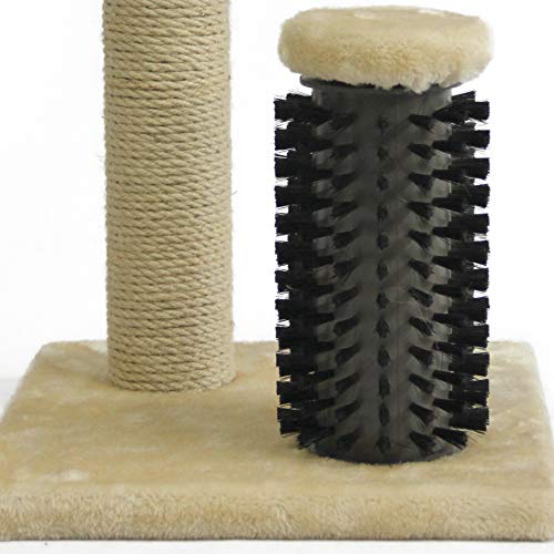 Basics Cat Scratcher - Indoor Classic Single Cat & Kittens Scratching Post with Brush, Small (16.5" H) - Beige - view 6
