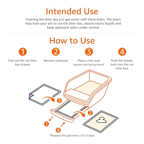 Basics Cat Litter Pee Pads, Odor Control with Fresh Scent, Super Absorbent, Disposable, Universal Fit Litter B - view 5