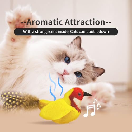 Catnip Cat Toys Satisfy Cat's Natural Hunting Instintion for Indoors Cats Feather Toys Interactive with Lifeli - view 6
