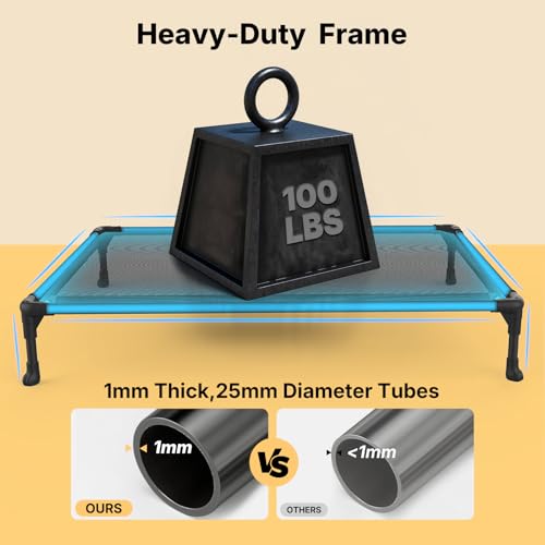 Veehoo Outdoor Elevated Dog Bed Large Sized Dogs, Large Cooling Raised Dog Cots Beds Training Platform Off Gro - view 5