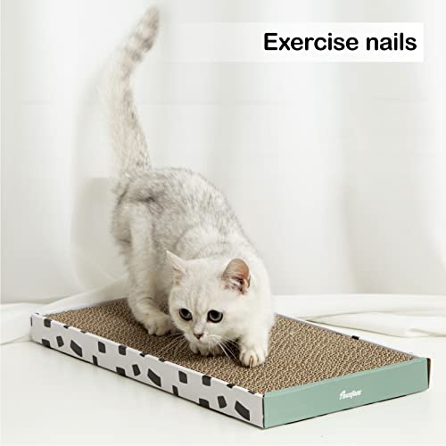 PAWSFANS Cat Scratcher Cardboard Scratch Pad with Box Durable Corrugate Scratching Board Kitty Sofa Lounge Bed - view 7
