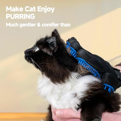 NVNAN Pet Hair Removal Glove for Dogs & Cats, 2-in-1 Deshedding Brush & Massage Mitt - Grooming Gloves for She - view 7