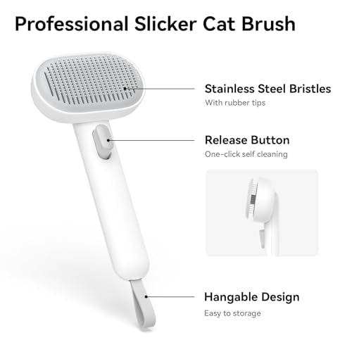 Aumuca Cat Brush for Shedding, Cat Brushes for Indoor Cats, Cat Brush for Long or Short Haired Cats, Cat Groom - view 3