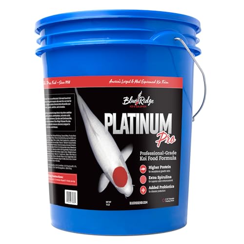 Blue Ridge Koi Fish Food 14lb - Koi Food 3/16” Platinum Pro Formula Goldfish Food, Premium Fish Food for Ponds - view 2