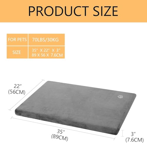 EMPSIGN Stylish Dog Bed Mat Dog Crate Pad Mattress Reversible (Cool & Warm), Water Proof Linings, Removable Ma - view 3