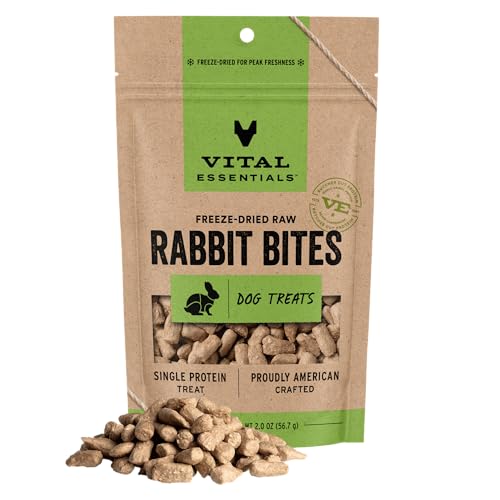 Vital Essentials Freeze Dried Dog Treats | Rabbit Bites, Single Protein | Premium Quality | Grain Free Trainin - view 2