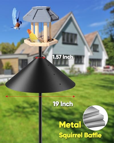 19 Inch Metal Squirrel Baffle for Bird Feeder Pole, Outdoor Squirrel Proof Bird Feeders, Bird House Guard for  - view 3