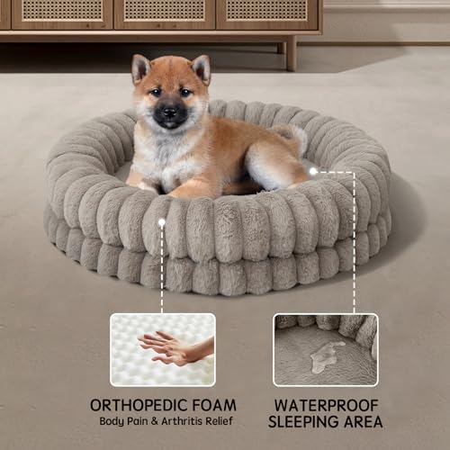 BALANCE Luxury Donut Dog Bed, 30 Inches Round Dog Bed Medium Size Dogs Washable, Orthopedic Calming Dogs Bed f - view 5