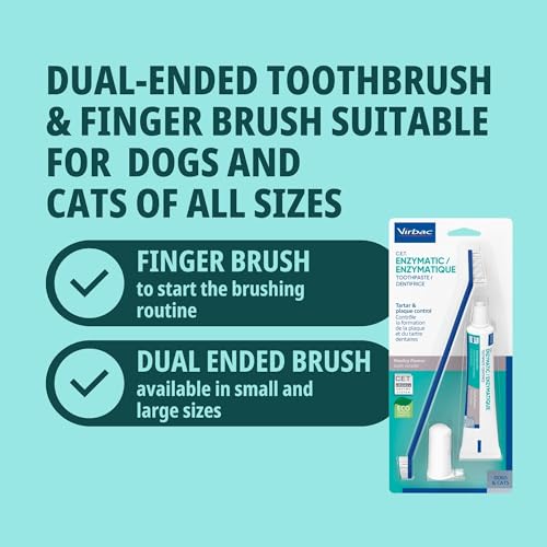 Virbac C.E.T.® Oral Hygiene Kit for Dogs | Poultry-flavor Toothpaste | Fingerbrush and Pet Toothbrush - view 7