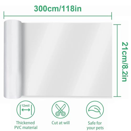 Door Protector from Dog Scratching 118" x 8.2" Cat Scratch Door Frame Single Side Adhesive Protector Anti Dog  - view 3