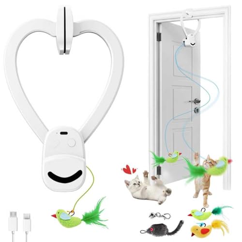 CATPICK Interactive Cat Toys for Indoor Cats - Automatic Flying Bird & Mouse Doorway Hanging Toy, USB Recharge - view 2