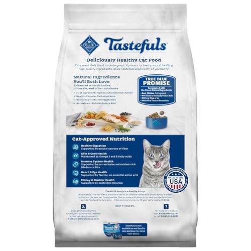 Blue Buffalo Blue Tastefuls Natural Adult Indoor Cat Chicken & Brown Rice Recipe Food for Cats 10 lb - view 3