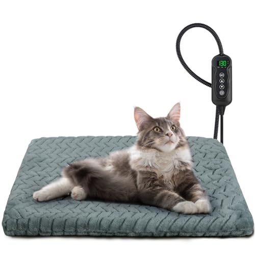 GASUR Heated Cat Bed, Waterproof Cat Heating Pad with Timer Temperature Adjustable, Indoor Heated Electric Pet - view 2