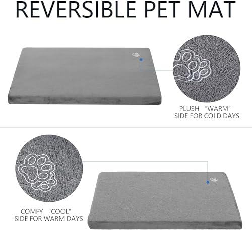 EMPSIGN Stylish Dog Bed Mat Dog Crate Pad Mattress Reversible (Cool & Warm), Water Proof Linings, Removable Ma - view 4
