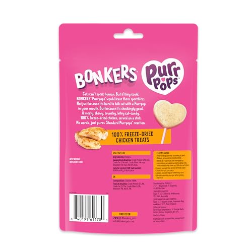 Bonkers Purrpops Freeze-Dried Chicken Flavored Lollipop Treats for Cats, 15 Pack - view 4
