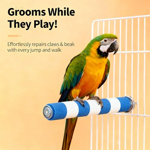 AOTU Bird Perch Rough-surfaced Parrot Perch Bird Stand for Cage– Durable Beak & Claw Trimming Grinding Stone f - view 5