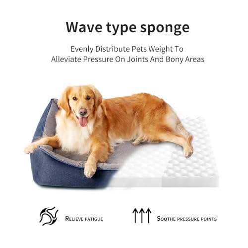 Orthopedic Dog Beds Medium Sized Dog, Durable Egg Crate Foam Sofa Dog Bed with Washable Removable Cover, Water - view 6