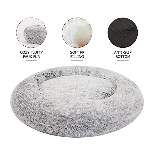 Bedfolks Calming Donut Dog Bed, 36 Inches Round Fluffy for Large Dogs, Anti-Anxiety Plush, Machine Washable (D - view 4