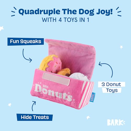 Barkbox Dog Toys – Barker’s Dozen Donuts Plush 4 in 1 Multi Part Interactive Dog Toy for Dogs & Puppies – Smal - view 3