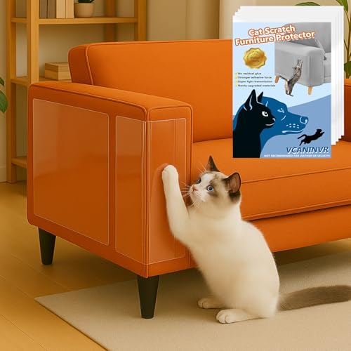 12 Pack Cat Scratch Furniture Protector Anti-Scratch Deterrent Tapes Premium Cat Couch Protector with Strong S - view 2