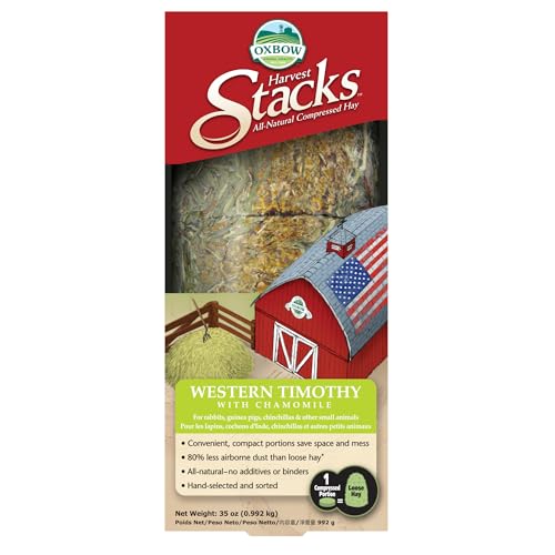 Oxbow Harvest Stacks, Western Timothy Hay with Chamomile, Guinea Pig Hay, Small Pet Bunny Supplies, Western Ti - view 2