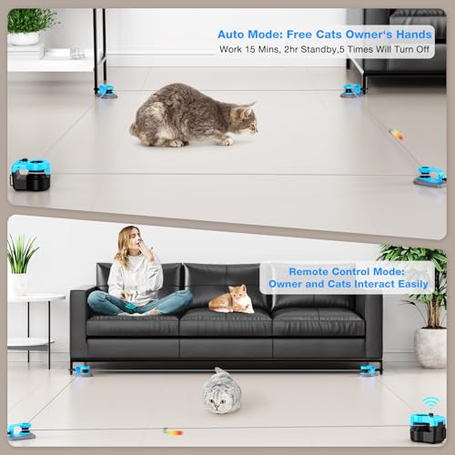 Interactive Cat Toy for Indoor Cats, Auto/Remote Control DIY Cat Mouse Hunting Treadmill Keep Bored Kitten Pup - view 5