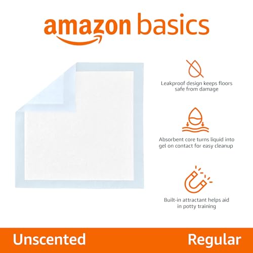 Basics Leak-Proof Dog and Puppy Potty Training Pee Pads with Quick-Dry 5-Layer Super Absorbent Design, Regular - view 3