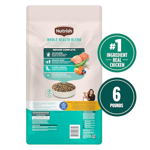 Nutrish Indoor Complete Chicken, Lentils & Salmon Recipe Dry Cat Food, 6 lb. Bag, Packaging May Vary (Rachael  - view 4
