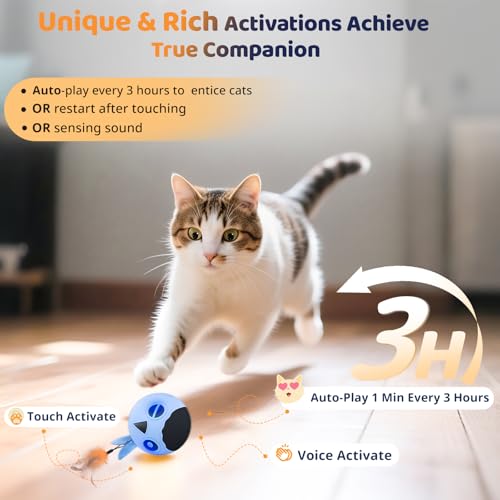 ORSDA Cat Toys, Interactive Cat Toy for Indoor Cats, Automatic Moving Ball Bird for Indoor Adult Cats Kitten T - view 3