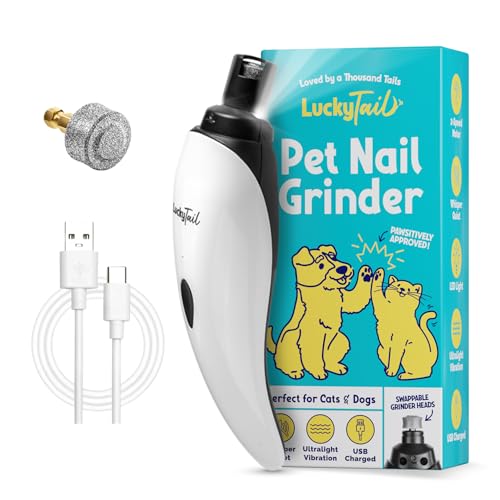 LuckyTail Pet Nail Grinder for Dogs and Cats - Super Quiet and Low Vibration Electric Dog Nail Grinder with 2  - view 2