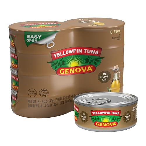 Genova Premium Yellowfin Tuna in Olive Oil, 5 Ounce Cans, 8-Pack – Nutrient Rich, High Protein Canned Tuna Fis - view 2