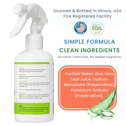 Aloe Vera Bird Spray for All Birds – Soothes Itchy Skin & Feather Plucking – 8oz Odor-Free Mist, Safe if Inges - view 3