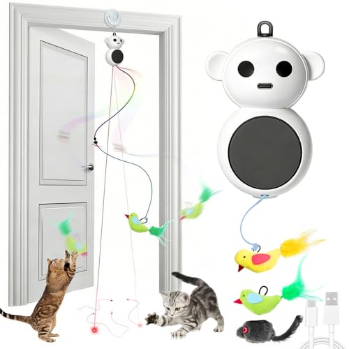 Interactive Cat Toys for Indoor Cats - 2 in 1 Automatic Laser Pointer Cat Toy with Flying Bird，Smart Moving Wa - view 2