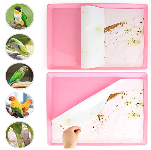 Firdnyohs 100PCS Bird Cage Liner Papers, Disposable Cage Paper Liners Precut Absorbent Cushion Pad Mat Accesso - view 3