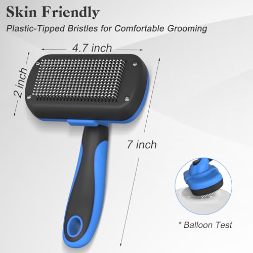 Swihauk Self Cleaning Slicker Brush - Skin Friendly Deshedding Grooming Tool for Dogs & Cats, Suitable for She - view 5