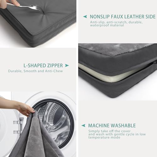 Vonabem Waterproof Dog Bed Large Medium Sized Dogs - Outdoor Orthopedic Crate Pad, Washable Pet Beds Removable - view 7