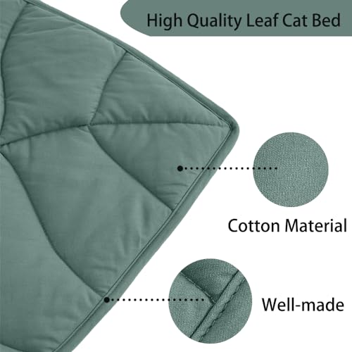 30 X 20 Inch Leaf Shaped Cotton Cat Bed Pad, Warming Cat Mat, Pet Warming Pad for Cats, Warmer Mat for Feral a - view 4
