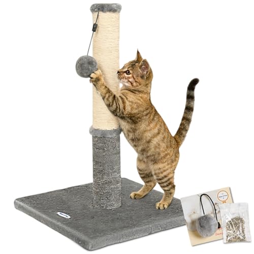 Happi N Pets Cat Scratching Post, Cat Scratcher for Indoor Cats, Sisal Scratching Post & Carpet Post in One, S - view 2
