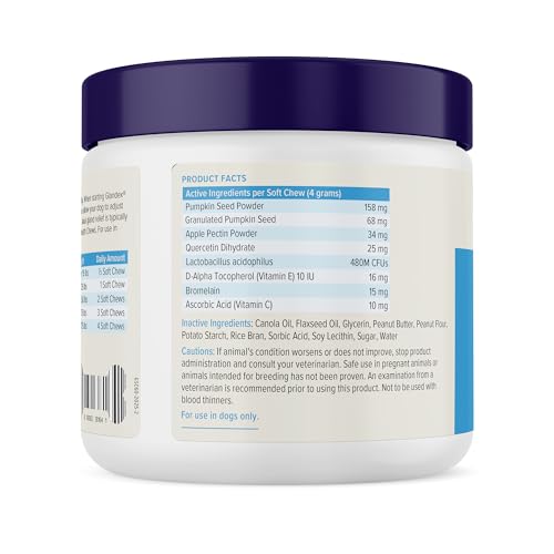 Vetnique Glandex Anal Gland Soft Chew Treats with Pumpkin for Dogs Digestive Enzymes, Probiotics Fiber Supplem - view 4