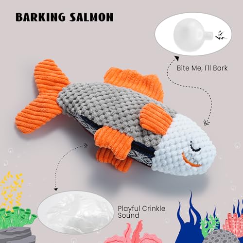 Nocciola 4 Packs Crinkle Squeaky Dog Toys for Aggressive Chewers, Tough Durable Stuffed Plush Rope Tug Puppy C - view 5